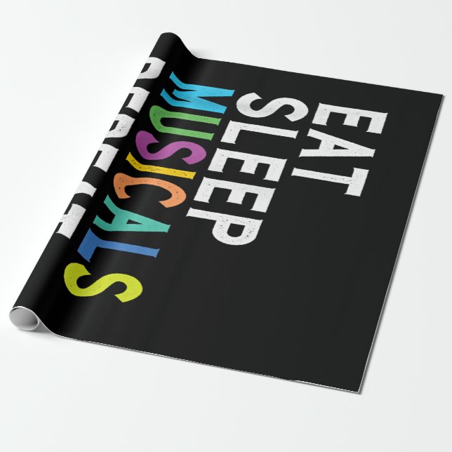 Eat Sleep Musicals wiederholen Geschenkpapier (Ungerollt)