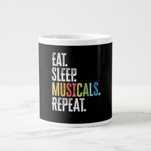 Eat Sleep Musicals Wiederholung Schauspielerin Sän Jumbo-Tasse