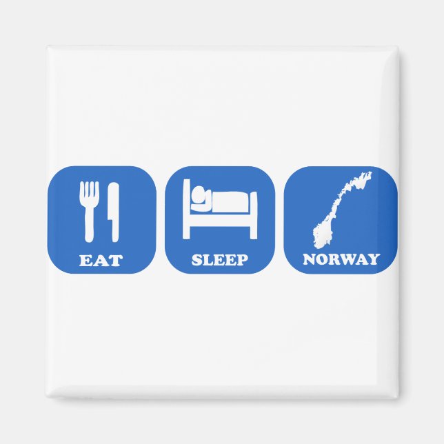 Eat Sleep Norwegen Magnet (Vorne)