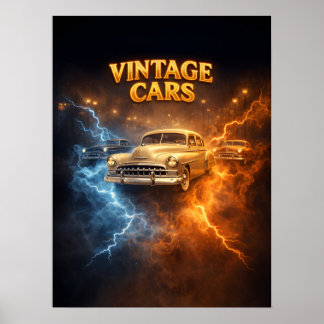 Eat Sleep Oldtimer Autos Poster