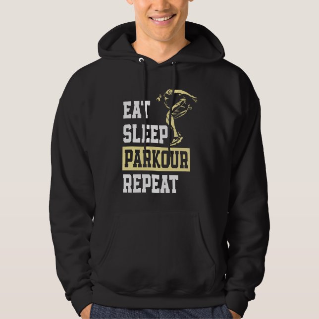Eat Sleep Parkour Repeat  Free Running Parkour Hoodie (Vorderseite)