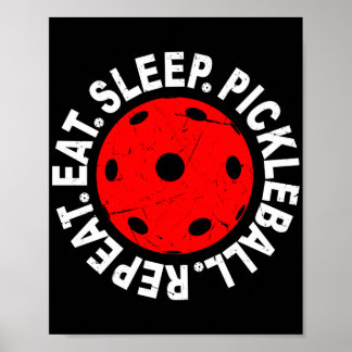Eat Sleep Pickleball Wiederholen als Vintages Pick Poster