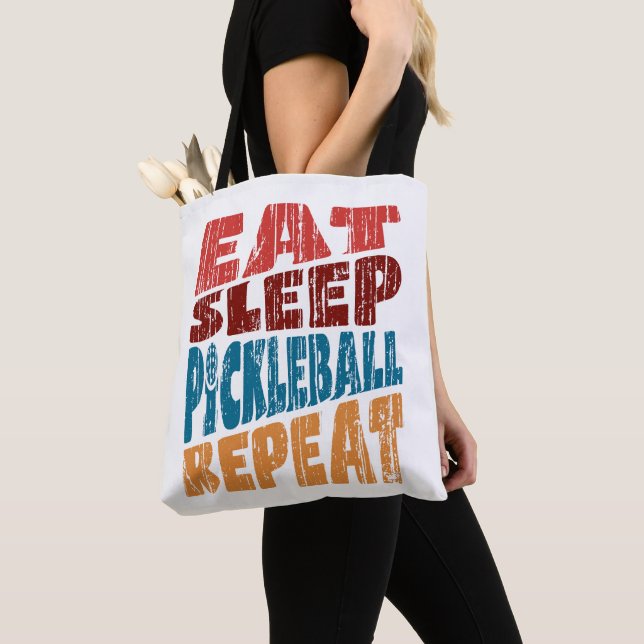 Eat Sleep Pickleball wiederholen Tasche (Von Nahem)