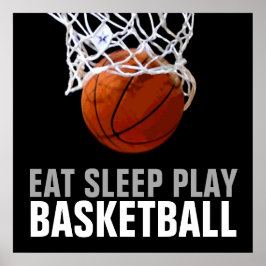 Eat Sleep Play Basketball Poster - Imprimantes uni