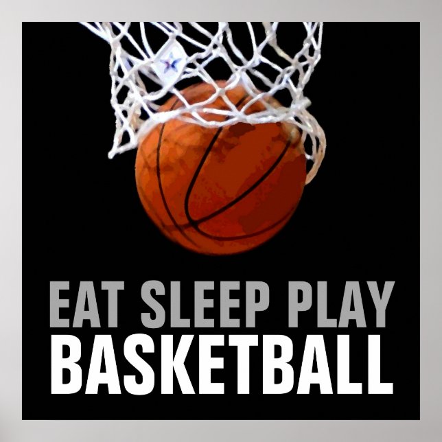 Eat Sleep Play Basketball Poster - Imprimantes uni (Devant)
