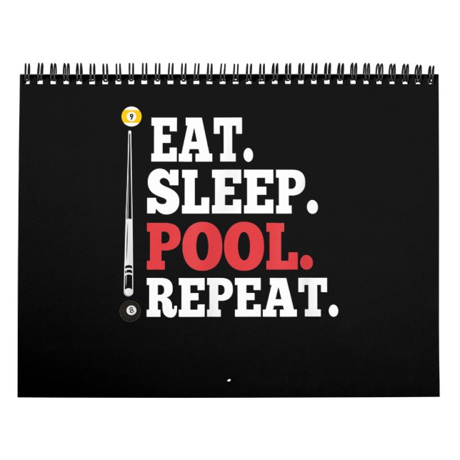 Eat Sleep Pool Wiederholung sonnige Billard Kalender (Titelbild)