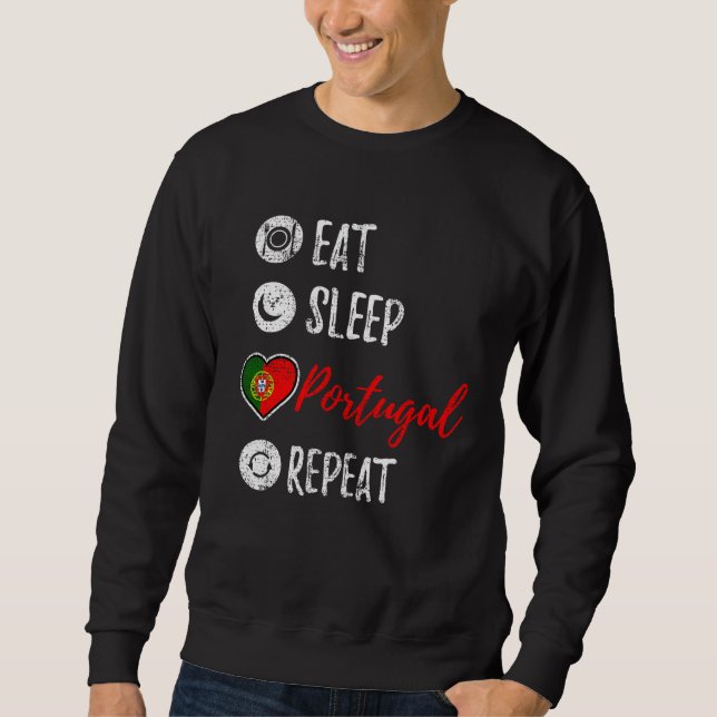Eat Sleep Portugal Repeat Vintage Sweatshirt (Vorderseite)