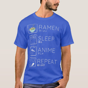 Eat Sleep Ramen Anime Noodles Kawaii Japanischer S T-Shirt