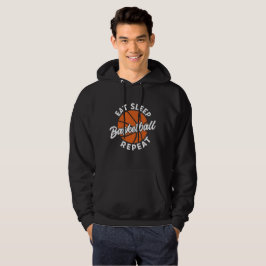 Eat Sleep Repeat White Basketball Hoodie