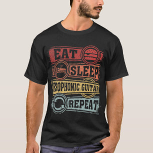 Eat Sleep Resophonic Gitarre Wiederholung T-Shirt