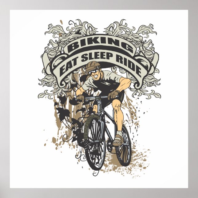 Eat, Sleep, Ride Biking Poster (Vorne)