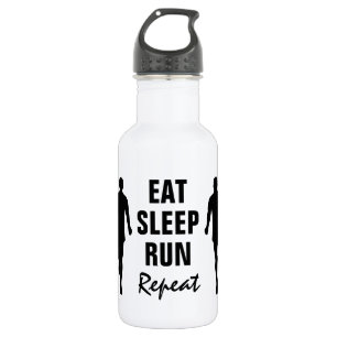 Eat Sleep Run Repeat Edelstahl-Wasserflasche Edelstahlflasche