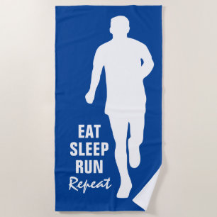 EAT SLEEP RUN REPEAT lustiges Laufhandtuch Strandtuch