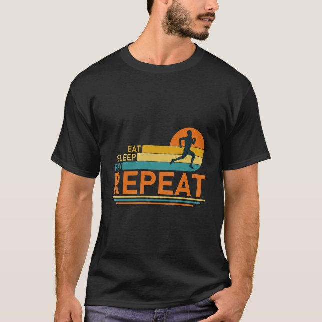 Eat Sleep Run Repeat - Marathon Running, Runner T-Shirt (Vorderseite)