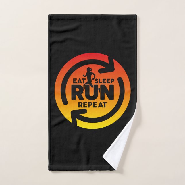 Eat Sleep Run Wiederholen Sunset Hintergrund auf s Handtuch (Handtuch)
