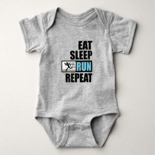 Eat Sleep Run Wiederholung Baby Strampler