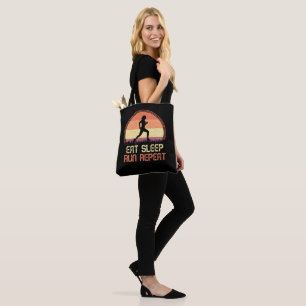 Eat Sleep Run Wiederholung Retro Athlete Marathon Tasche