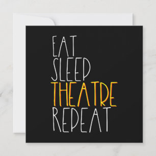 Eat Sleep Schauspielerin Wiederholung lustige Musi Dankeskarte