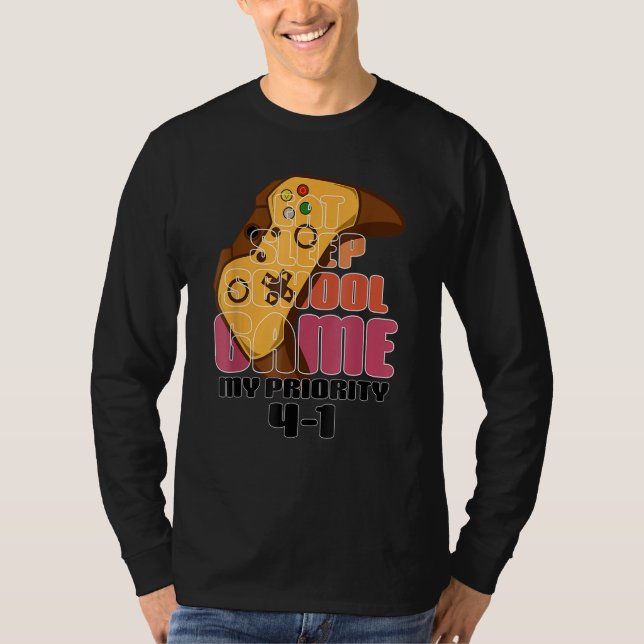 Eat Sleep School Game Back To School T-Shirt (Vorderseite)