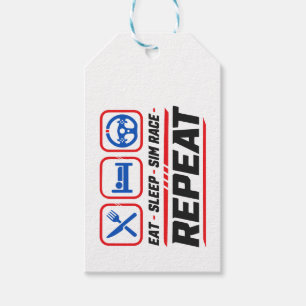 Eat Sleep Sim-Rennen Wiederholen für Sim-Racing-Fa Geschenkanhänger