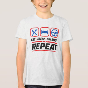 Eat Sleep Sim-Rennen Wiederholen für Sim-Racing-Fa Tri-Blend Shirt