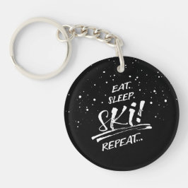 Eat Sleep Ski Repeat Acrylic Keychain Schlüsselanhänger