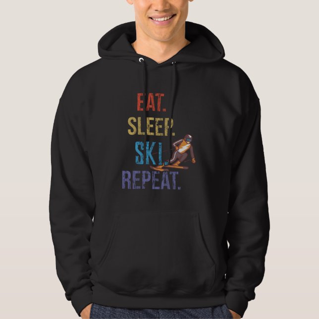 Eat Sleep Ski Repeat Ski Hoodie (Vorderseite)