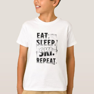 Eat Sleep Ski Wiederholung T-Shirt
