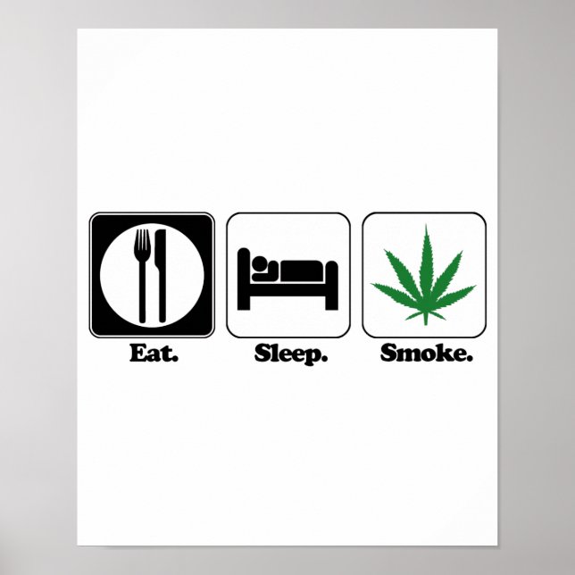 eat sleep smoke pot poster (Vorne)
