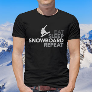 Eat Sleep Snowboard Wiederholung Winter Sport Schw T-Shirt