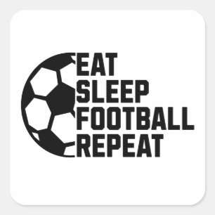 Eat Sleep Soccer Repeat – Minimaler Sport Quadratischer Aufkleber