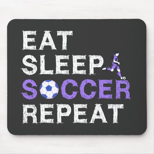 Eat+Sleep+soccer+Repeat Mousepad (Vorne)