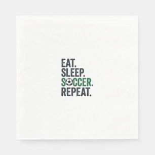 Eat Sleep Soccer Repeat Vintage T-Shirt Design_1 Serviette