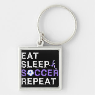Eat Sleep Soccer Wiederholung Shirt Cool Sport Pla Schlüsselanhänger