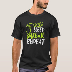Eat Sleep Softball Wiederholen lustige American US T-Shirt