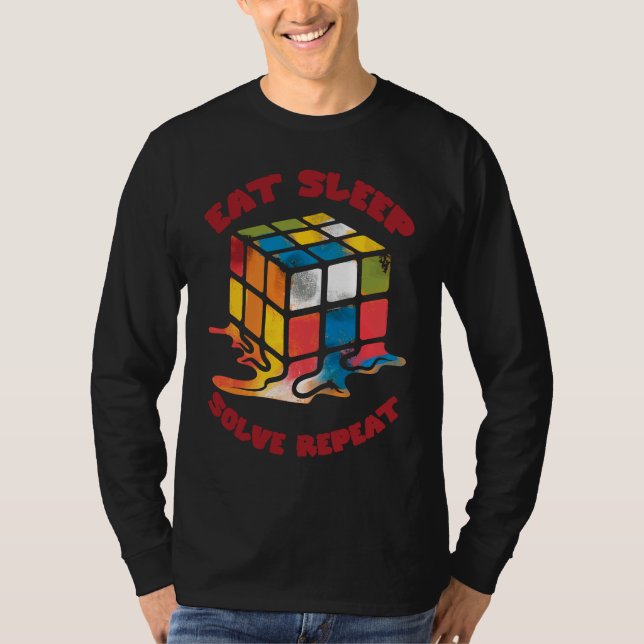 Eat Sleep Solve Repeat  Solve Cube Puzzle Fun  9 T-Shirt (Vorderseite)