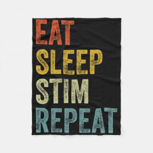 Eat Sleep Stim Wiederholen Funny Autism Bewusstsei Fleecedecke