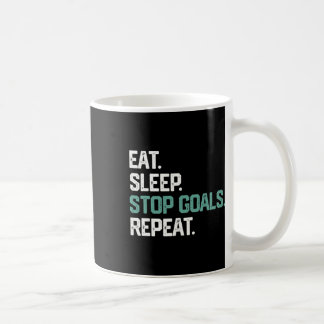 Eat Sleep Stop Goals Repeat Goalie Soccer Hockey K Kaffeetasse