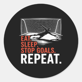 Eat Sleep Stop Ziel Wiederholen, Trainer Team Und Runder Aufkleber