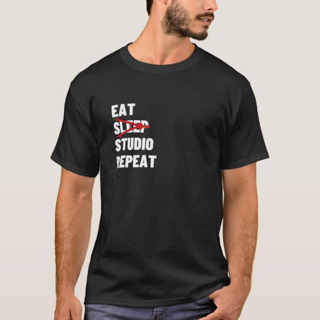 Eat Sleep Studio Wiederholung Funny Architecture G T-Shirt (Vorderseite)