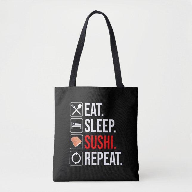 Eat. Sleep. Sushi. Repeat Tasche (Vorderseite)