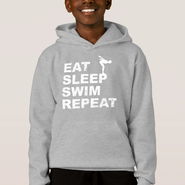 Eat Sleep Swim Repeat - Citation amusante pour nag (Devant)