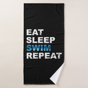 Eat Sleep Swim Repeat - Funny Geschenk für Schwimm Badehandtuch