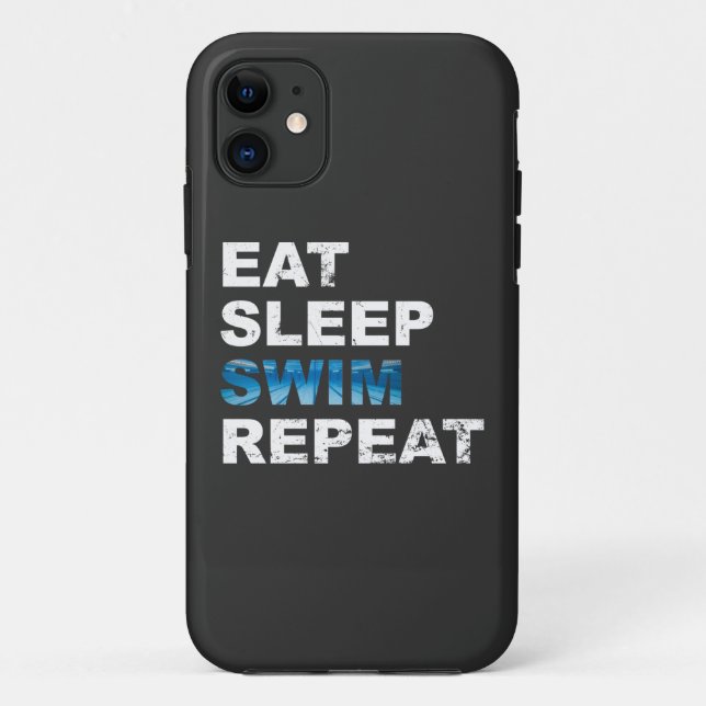 Eat Sleep Swim Repeat - Funny Geschenk für Schwimm Case-Mate iPhone Hülle (Rückseite)