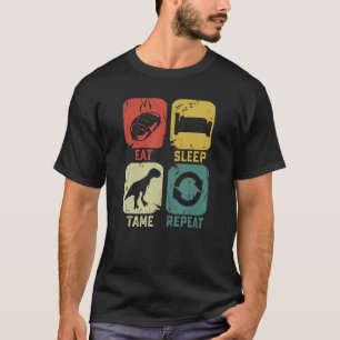 Eat Sleep Tame Wiederholung Dinosaurier Gaming-Gee T-Shirt