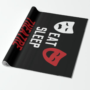 Eat Sleep Theater Wiederholung Musical Thetre Gesc Geschenkpapier