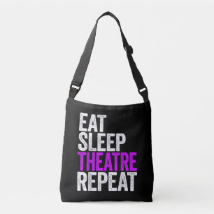 Eat Sleep Theater Wiederholung Tragetaschen Mit Langen Trägern