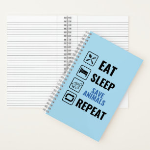 Eat Sleep Tiere Retten Repeat Notizbuch
