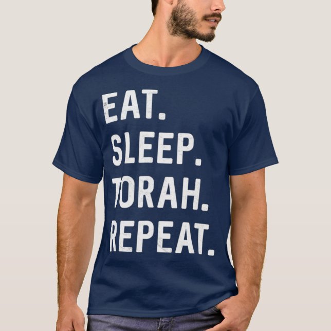 Eat Sleep Torah Repeat Hebrew Jewish Matan Torah T-Shirt (Vorderseite)
