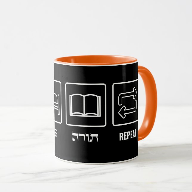 Eat Sleep Torah Repeat - Jüdischer Lebensstil Tasse (VorderseiteRechts)